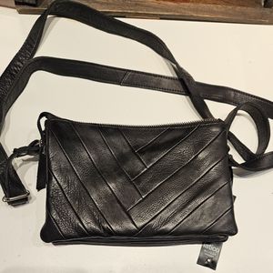Latico Black Leather Sunny Crossbody Purse